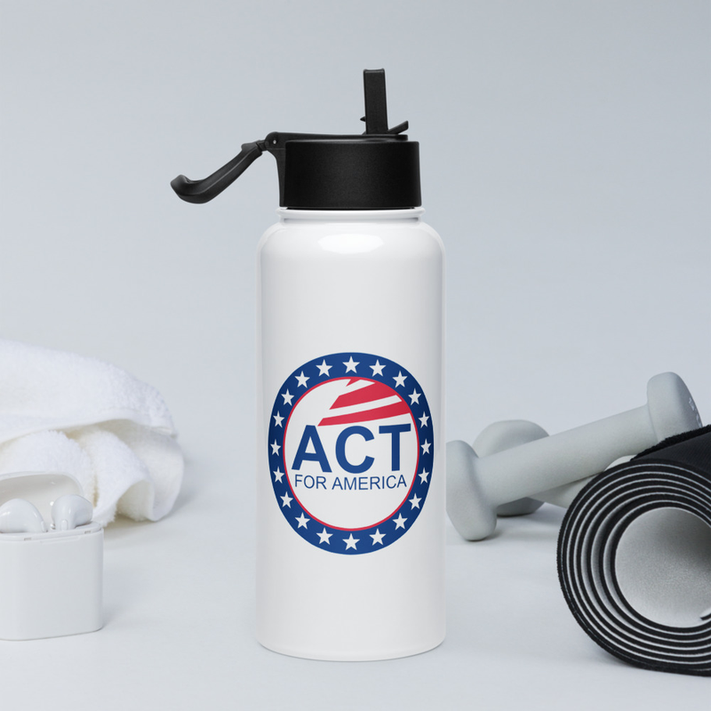 I Stand with Israel Stainless steel water bottle with a straw lid